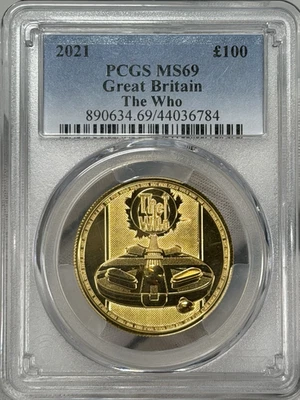 2021 $100 Great Britian The Who PCGS MS69 999.9 1oz Gold Commemorative Coin COOL - Image 1 of 4