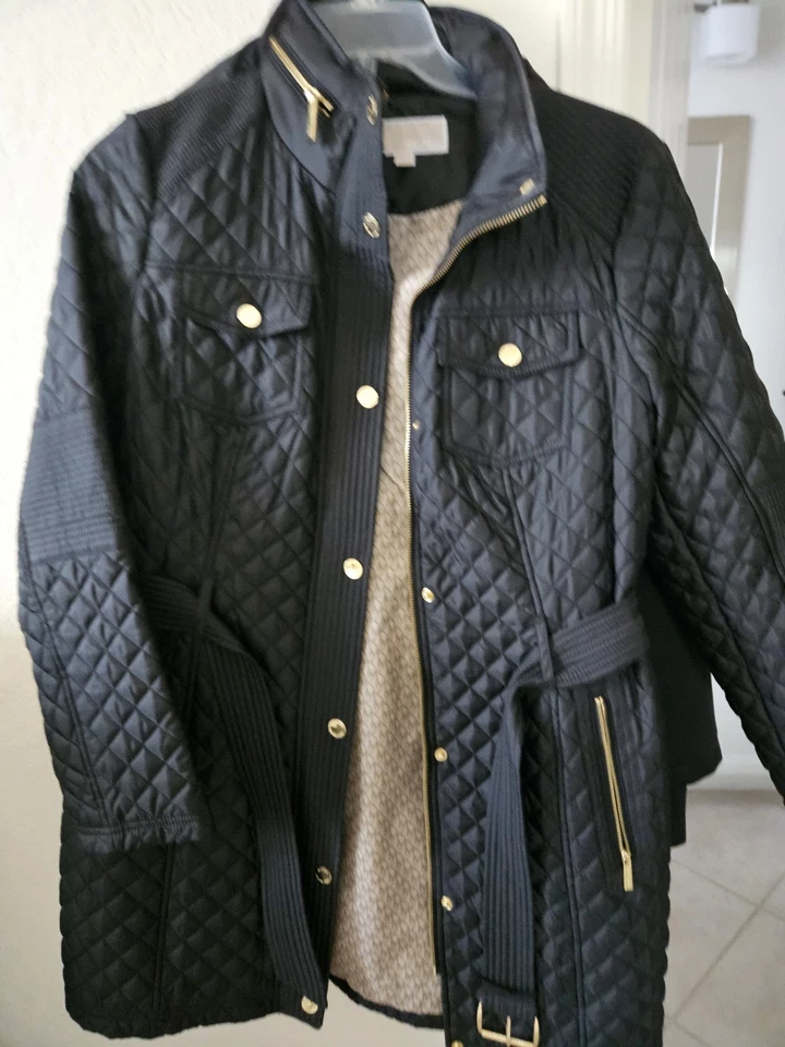 Michael Kors Negro Peso Ligero Anorak Chaqueta de Lluvia Capucha con Cordones NUEVO Talla Med Foto 1 de 4