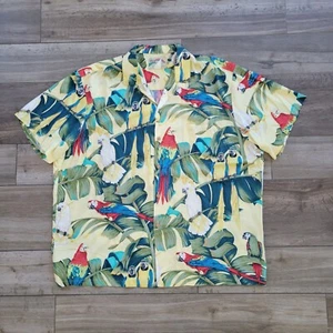 Camisa Hawaiana Paradise Found Rayón Magnum PI Amarillo Loro Floral Hecha en EE. UU. XXL - Imagen 1 de 5