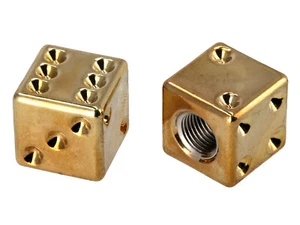 Set: 2x Ventilkappe Würfel, Gold - Bild 1 von 1