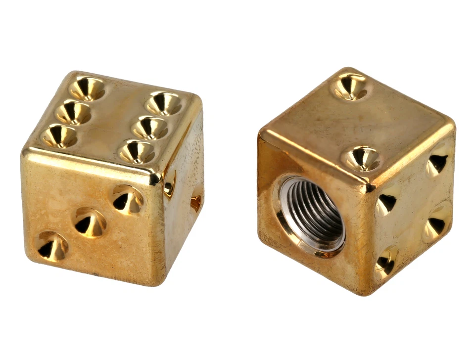 Set: 2x Ventilkappe Würfel, Gold - Bild 1 von 1