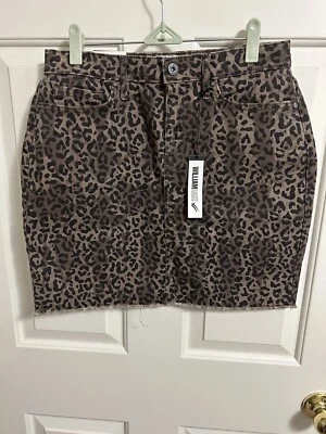 Minifalda para mujer William Rast denim Wild Cheetah marrón talla 28 nueva con etiquetas Foto 1 de 4