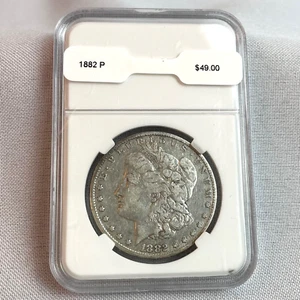 1882 P Morgan Silver Dollar Slabbed $1 Coin - Picture 1 of 4