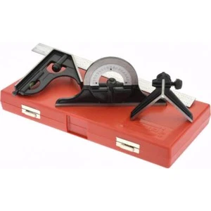 SPI 13-374-4 Protractor & Square Head 4R Combination Square Set: 12" Steel Blade - Picture 1 of 4
