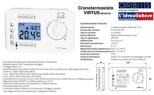 CRONOTERMOSTATO DIGITALE ORBIS VIRTUS DA PARETE A PROGRAMMAZIONE GIORNALIERA - Foto 1 di 1