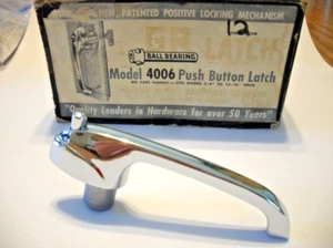 Vtg Nos Trailer Kitchen Chrome Cabinet Door Pull Push Button Ball Bearing Latch - Picture 1 of 14