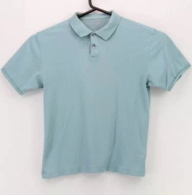 JF Ferrar Mens Button Up SS Collared Polo Shirt Medium Turquoise Flawed Collar - Image 1 of 4