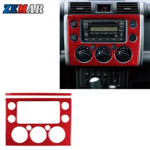 Red Carbon Fiber CD AC Switch Control Cover Trim For Toyota FJ Cruiser 2007-2014 - Imagen 1 de 11