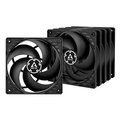 ARCTIC P12 Value Pack 5 x 120mm 12cm Black PC Case Fans 1800RPM 3-Pin 56.3CFM - Image 1 of 4