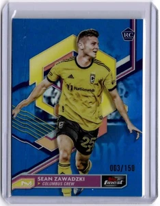 Sean Zawadzki 2023 Topps Finest MLS Blue Refractor #85 #003/150 Columbus - Picture 1 of 2