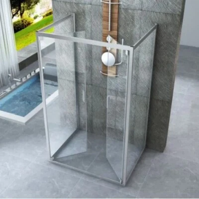 Box Doccia 3 Lati 6 mm Anta Battente Saloon 60 70 80 90 100 110 120 130 140 cm - Immagine 1 di 4