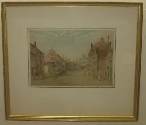 Original KARL DEHMANN 'Broad St and Federal Hall 1797' NEW YORK CITY Aquatinta - Bild 1 von 12