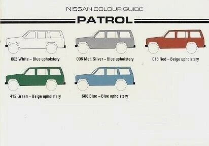 Nissan Patrol Exterior Colours 1984-85 UK Market Single Sheet Brochure - Image 1 of 1