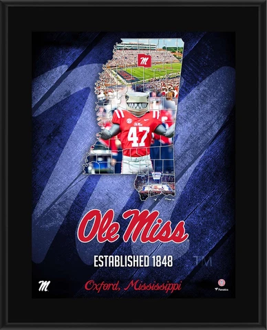 Ole Miss Rebels 10.5" x 13" 2018 Sublimated State Plaque Cover