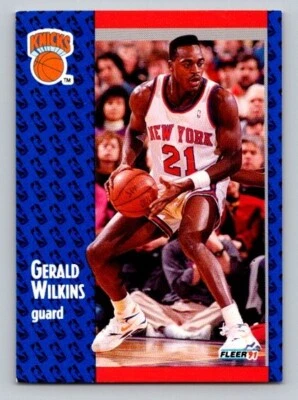 Fleer Gerald Wilkins #142 1991-92 New York Knicks Foto 1 de 2