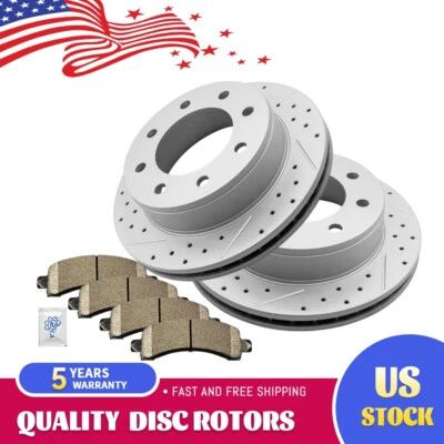 For Chevy Express 2500 3500 GMC Savana 2500 Rear Drilled Rotor Ceramic Brake Pad - Image 1 of 4