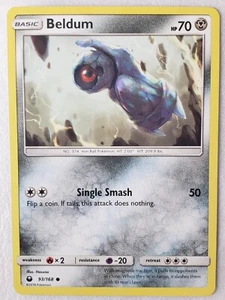 Tarjeta Pokémon Beldum 93/168 casi nueva - Tormenta Celestial - Envío combinado de $2 - Arte Hasuno - Imagen 1 de 3
