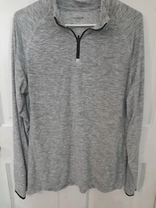 Old Navy Active Long Sleeve Mens Gray Shirt Partial Zipper Front Size Medium - Picture 1 of 7