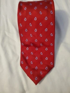 BOGGI Men's Red with Sky Blue Paisley Design Tie - Picture 1 of 5