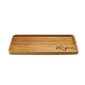 Engraved Bamboo Serving Tray Home w/ State - Style 1 - Picture 1 of 17