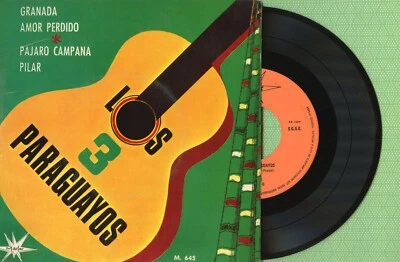 LOS 3 PARAGUAYOS / Granada, Pajaro Campana / MARFER M. 645 Pres Spain 1966 EP EX - Image 1 of 4