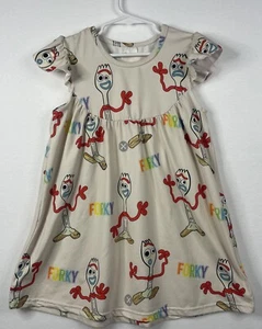 Girls size Large Milk Silk Top Flutter Sleeve Disney Toy Story Forky Dress - Picture 1 of 16