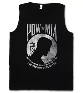 POW MIA VINTAGE LOGO TANK TOP FITNESSWESTE - Gefangener der USA Krieg Armee Marine Soldat - Bild 1 von 2
