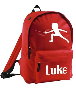 Bolso para niños esgrima mochila personalizada añadir nombre niños niñas esgrima deportiva - Imagen 1 de 12