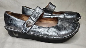 Alegria PG Lite Mary Jane Clogs Shoes Womens EUR 42 US 11.5 12 Silver Metallic - Picture 1 of 10