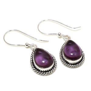 Wonderfull Ametista Gemma 925 Argento Sterling Fatto a Mano EarringX-81 - Foto 1 di 5