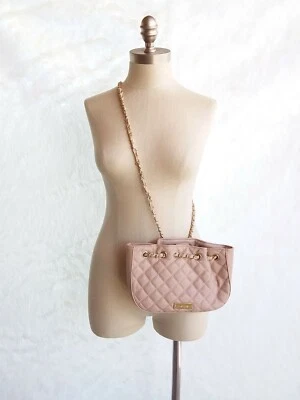 bebe Beige Chelsea Crossbody Handbag Hobo Quilted Chain Pouch Purse RGT 🌹 - Image 1 of 4