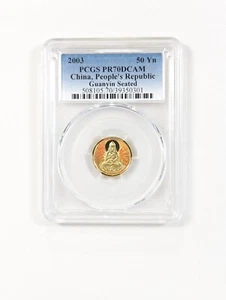 2003 China 50 Yuan Guanyin Seated Gold 50YN PCGS PR70 DCAM ~ People's Republic  - Picture 1 of 5