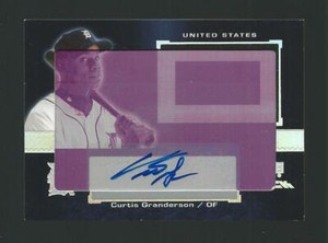 2007 UD BLACK CURTIS GRANDERSON TIGERS NATION PRIDE AUTO PRINTING PLATE TRUE 1/1