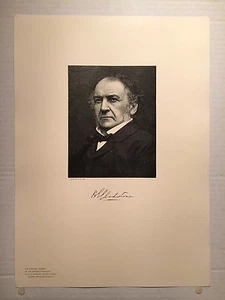 Antik 1897 William E. Gladstone, UK Premierminister Gravur Porträtdruck - Bild 1 von 6