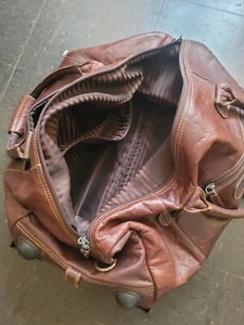 Original Jack Georges Luggage Bag Brown Buffalo Leather Adjustable Strap 22” - Picture 1 of 7