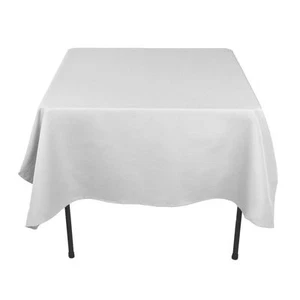 10 manteles cuadrados blancos de 54""x54"" pulgadas EE. UU. boda fiesta evento restaurante OFERTA - Imagen 1 de 3