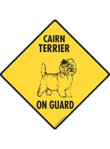 ¡Advertencia! Cairn Terrier en guardia - Cuidado perro aluminio letrero o pegatina de vinilo - Imagen 1 de 5