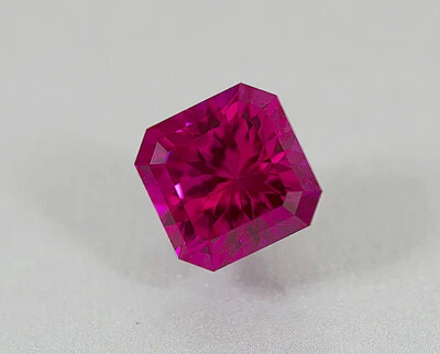 Ruby. Lab Created. Portuguese Square Cut. 10.15 mm. 7.25 cts.. Super Brilliant. - Image 1 of 4