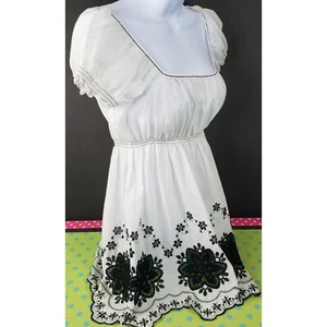 Sophie Max NWT Women’s Peasant Boho Floral Embroidered Top Small Y2K - Picture 1 of 12