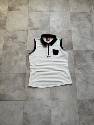 Camiseta Polo Y2K Vintage Años 90 Oakley Software Center Logo Sin Mangas Talla S/M Foto 1 de 4