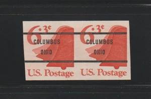 US ERROR Stamps 1518c Bell: Columbus Ohio precancel: IMPERF coil pair. MNH $400. - Picture 1 of 2