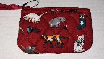 Nuevo Monedero Vera Bradley Estilo Fábrica Cremallera en Gatos de Vacaciones Foto 1 de 4