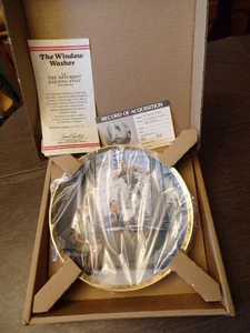 Norman Rockwell Saturday Evening Post Window Washer Hamilton Collection Plate - Picture 1 of 8