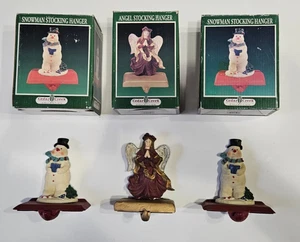 3 Vintage Cedar Creek Strumpf Aufhänger 2 Schneemann & 1 Engel ZUSTAND LESEN - Bild 1 von 10
