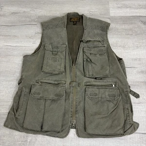 Gilet da pesca tattico vintage Eddie Bauer verde scuro leggero uomo XL - Foto 1 di 6