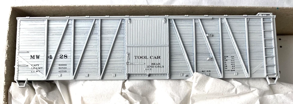 Accurail HO M de W Gris 4280 40' O.B Caja Extremos de Acero Kit de Herramientas Coche Nuevo en Caja Foto 1 de 3