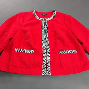 Talbots Tweed Sakko Tipeped Blazer Damen Gr. Plus 22 W Rot Neu mit Etikett 189,99 - Bild 1 von 15