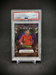 Cristiano Ronaldo 2023 Panini Obsidian Supernova Orange Prizm /99 SSP PSA 10 - Picture 1 of 3