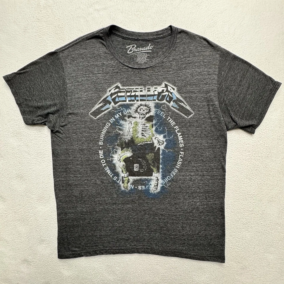 Camisa Metallica Para Hombre Grande Pushead Ride The Lightning Bravado De Colección Estilo Años 90 Foto 1 de 4