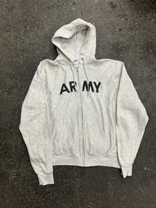 Vintage 90s Champion US Army Military Full Zip Hoodie Made In USA Size XL - Picture 1 of 9